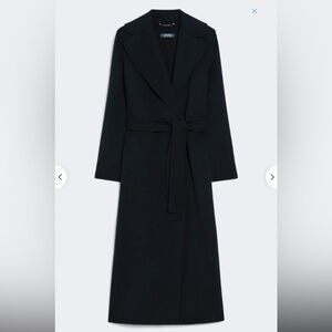 ‘S Max Mara Poldo Wool Wrap Coat Dark Navy/Ultramarine